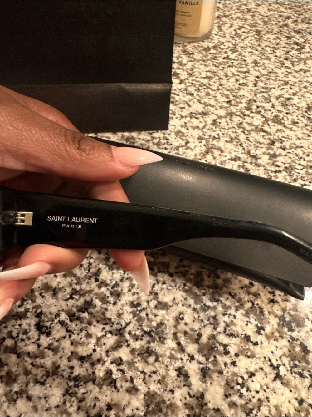 Saint Laurent Black SLM19 Wayfarer Sunglasses - Picture 7 of 9